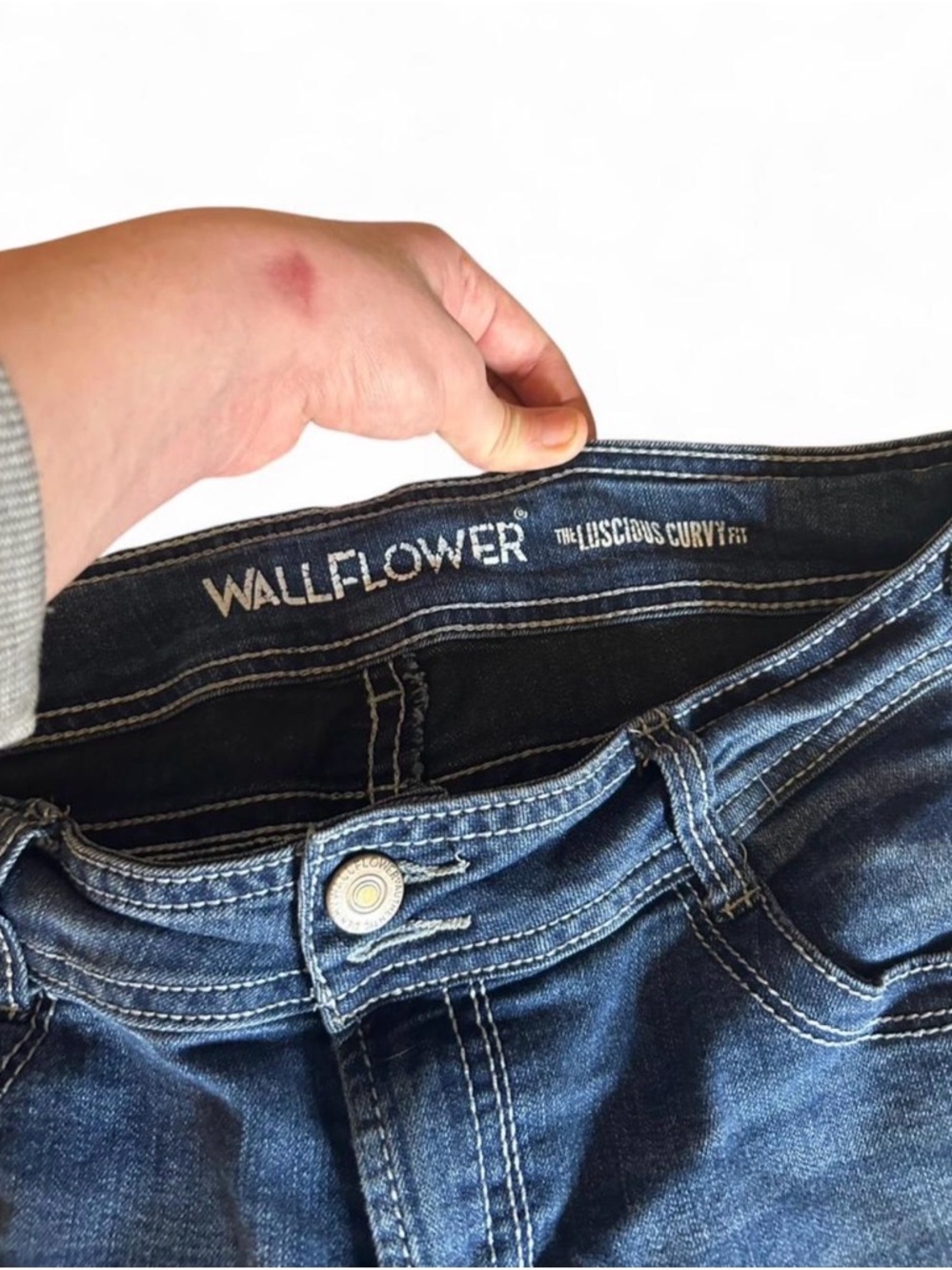 Wallflower Dark Blue Denim Jeans with Contrast Stitching - Picture 2 of 5